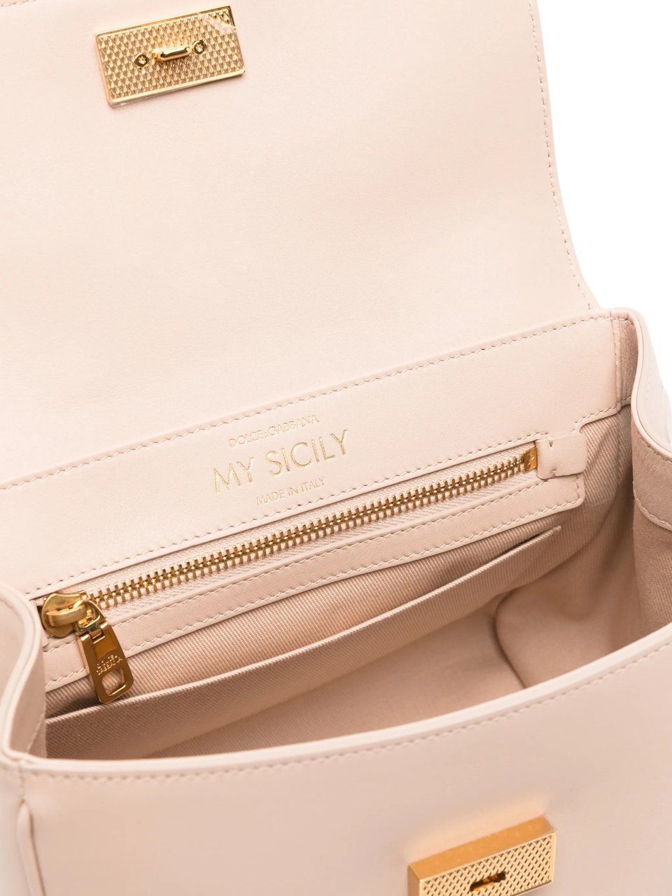 Dolce & Gabbana Neutrals Vit. Plonge Structured Leather Handbag Neutraal