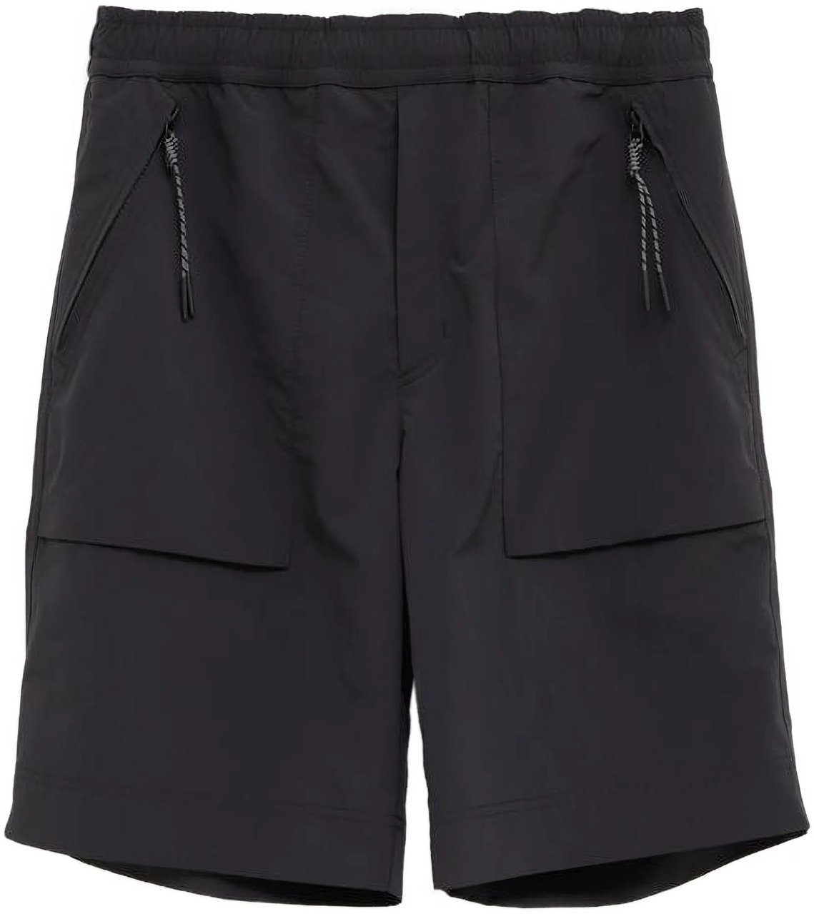 Moncler Black Zippered Pocket Polyester Shorts Zwart