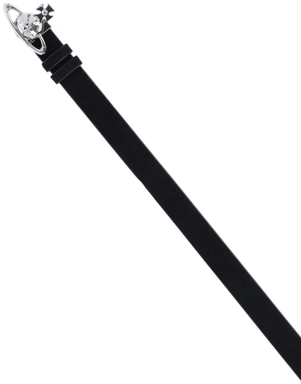 Vivienne Westwood Polished Finish Black Belt With Classic Buckle Closure Zwart