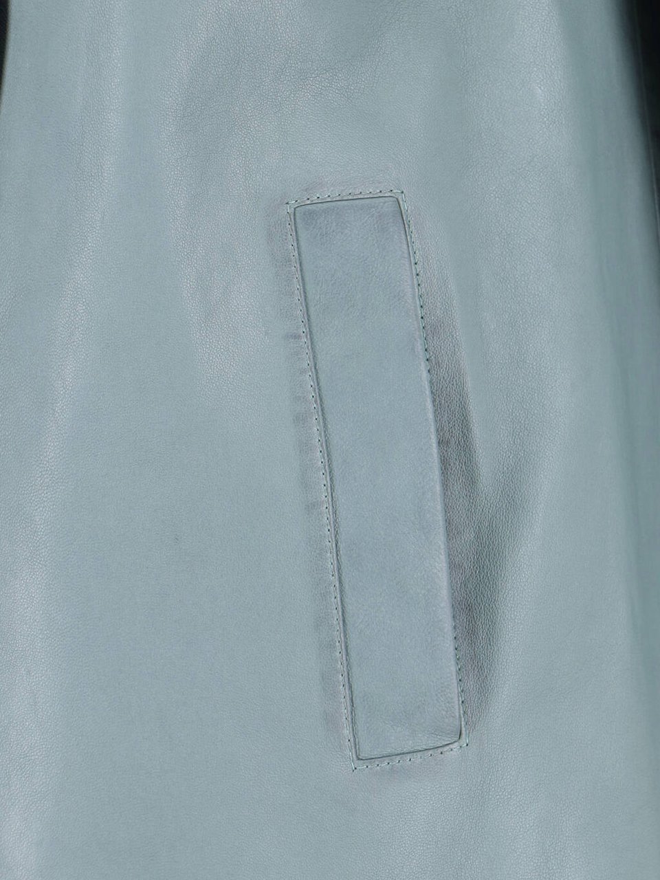 Chloé Blue Single-Breasted Lamb Leather Jacket Blauw