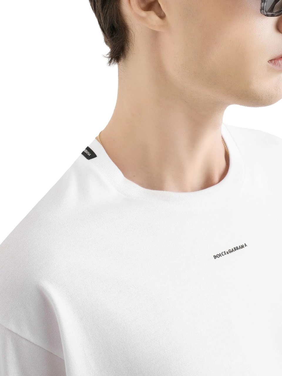Dolce & Gabbana White Relaxed Fit Cotton Logo T-Shirt Wit