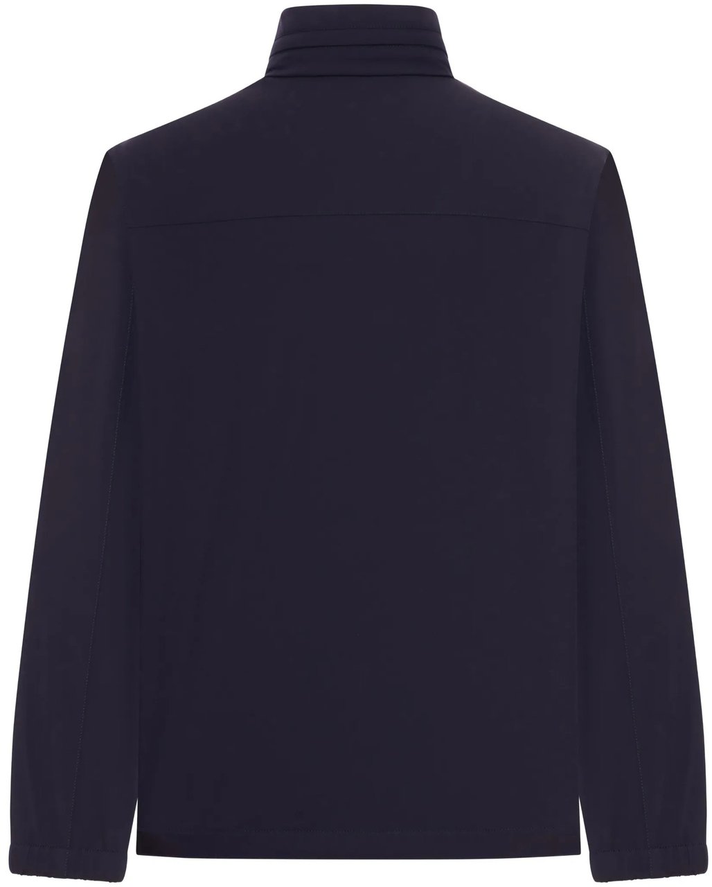 Fay Minimalist Blue High Collar Buckle Jacket Zwart
