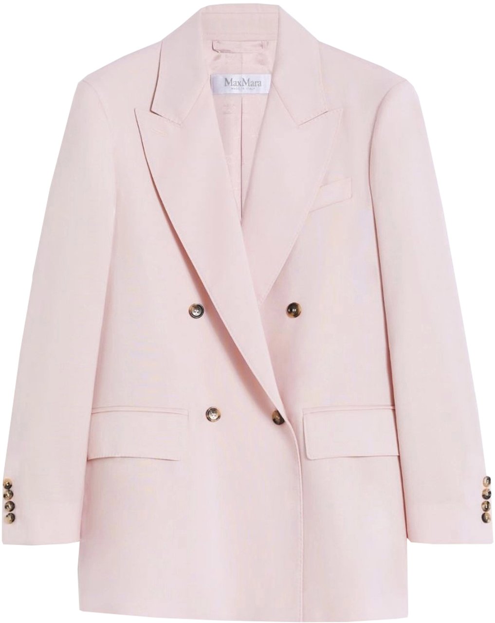 Max Mara Pink Ombrosa Double-Breasted Cotton Blazer Neutraal