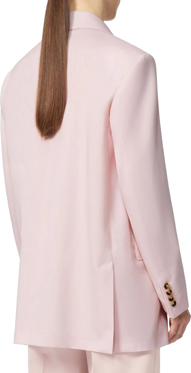 Max Mara Pink Ombrosa Double-Breasted Cotton Blazer Neutraal