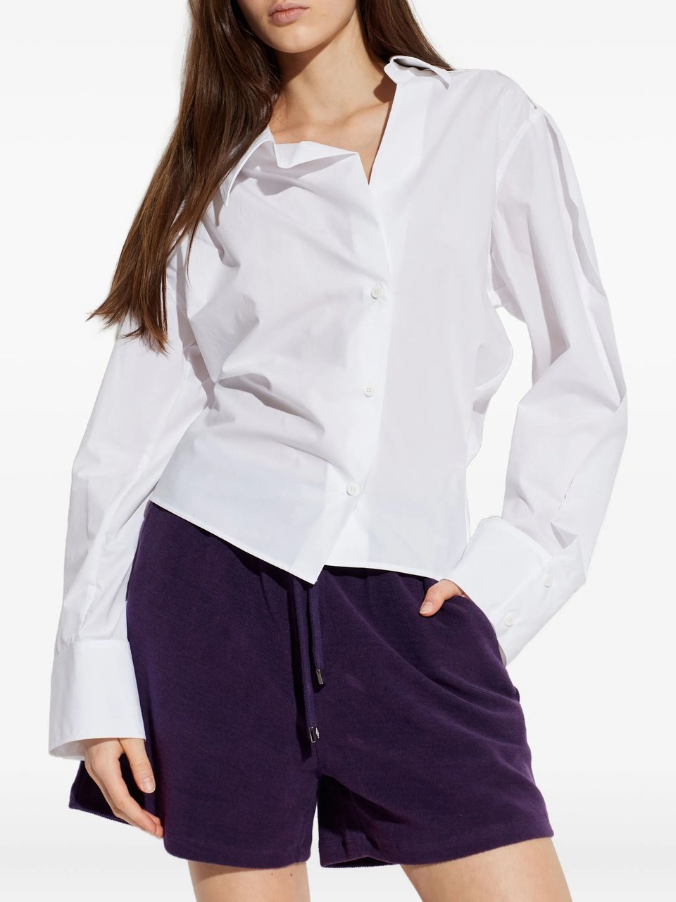 The Attico White Structured Fit Plain Shirt Wit