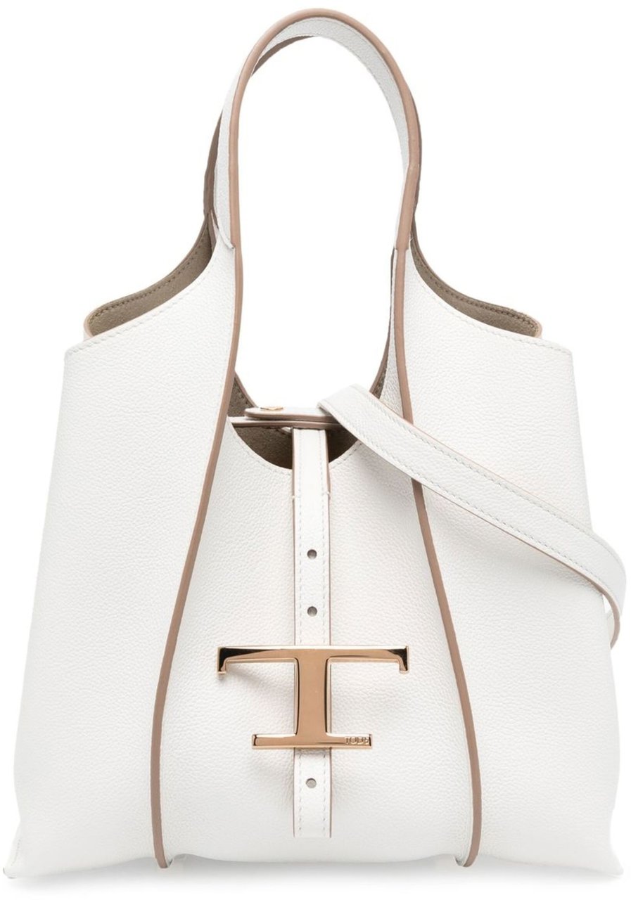 Tod's White Shopping T Timeless Leather Handbag Wit