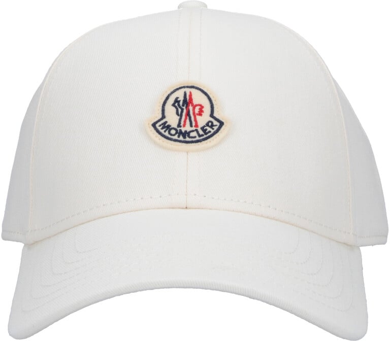 Moncler White Cotton Baseball Cap Wit