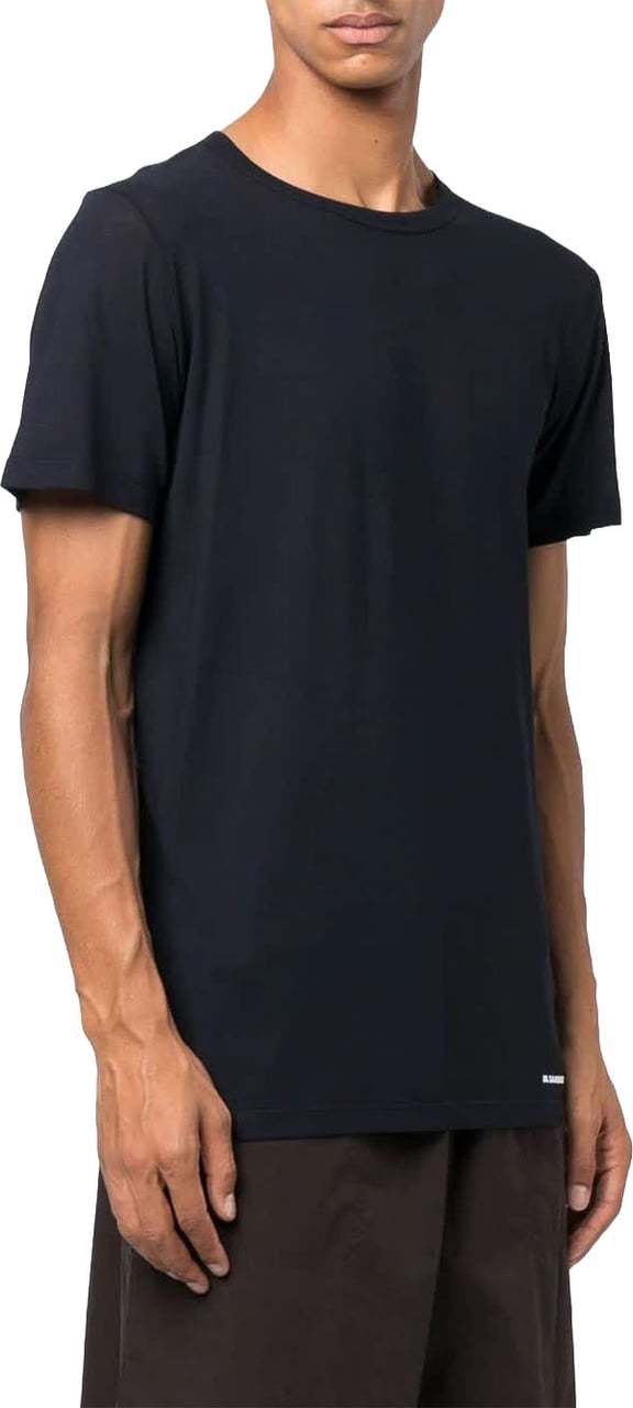Jil Sander Blue Crew Neck Cotton T-Shirt Zwart