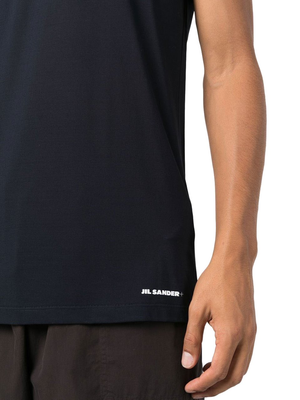 Jil Sander Blue Crew Neck Cotton T-Shirt Zwart