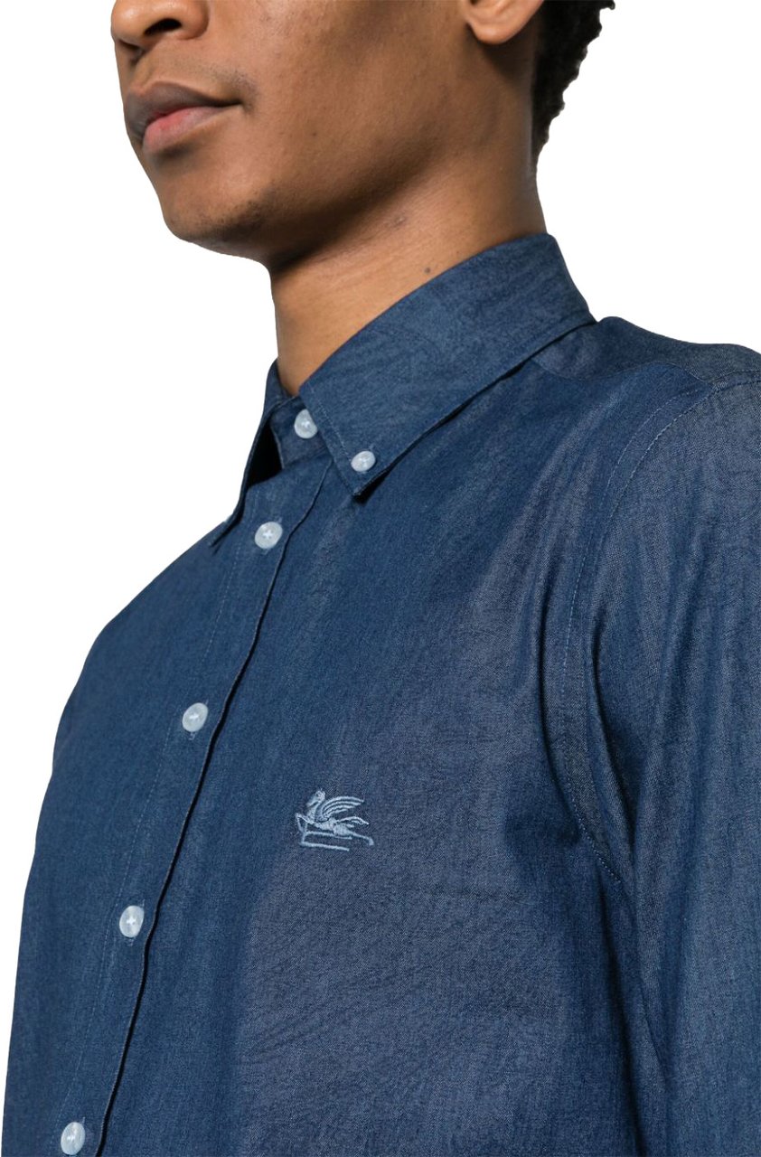 Etro Roma Long-Sleeve Paisley Pattern Cotton Shirt Groen