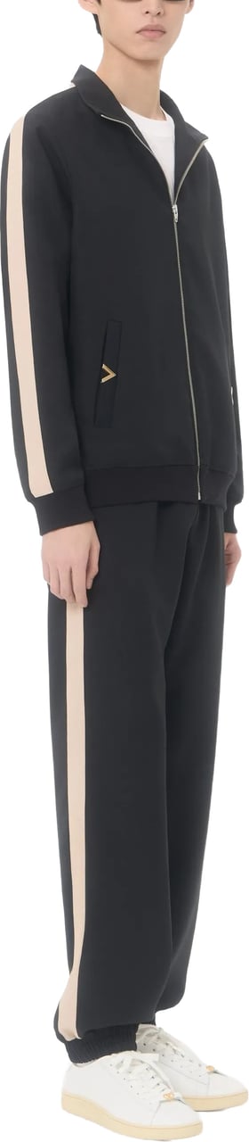 Valentino Black Jersey Bottom Vgold Track Pants Zwart