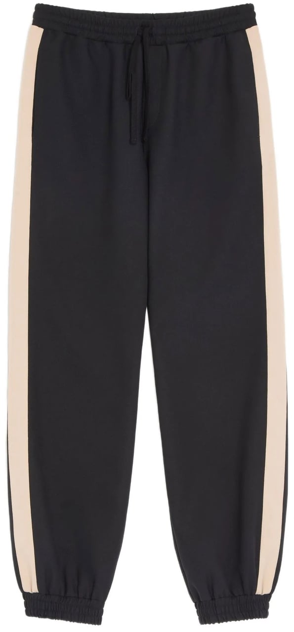Valentino Black Jersey Bottom Vgold Track Pants Zwart