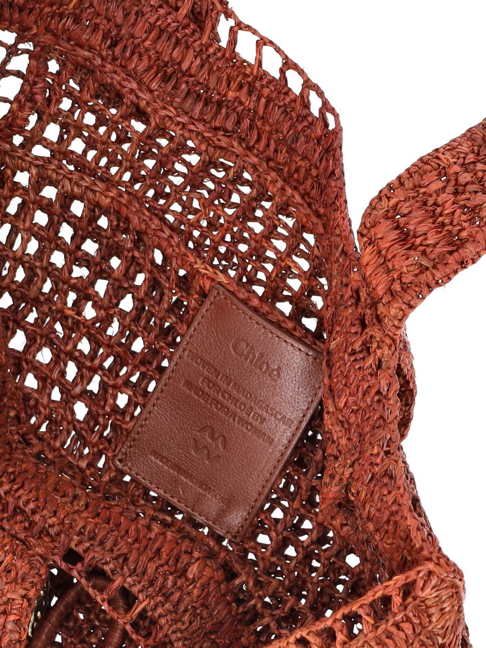 Chloé Brown East West Summer Raffia Tote Bruin