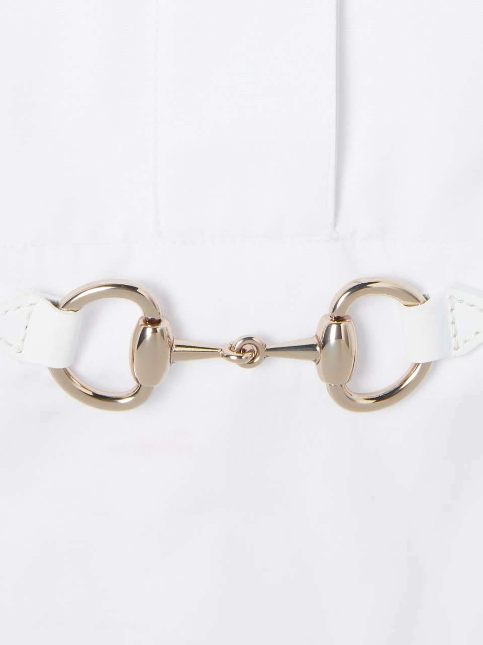 Gucci White Cotton Poplin Tie Ribbon Shirt Wit