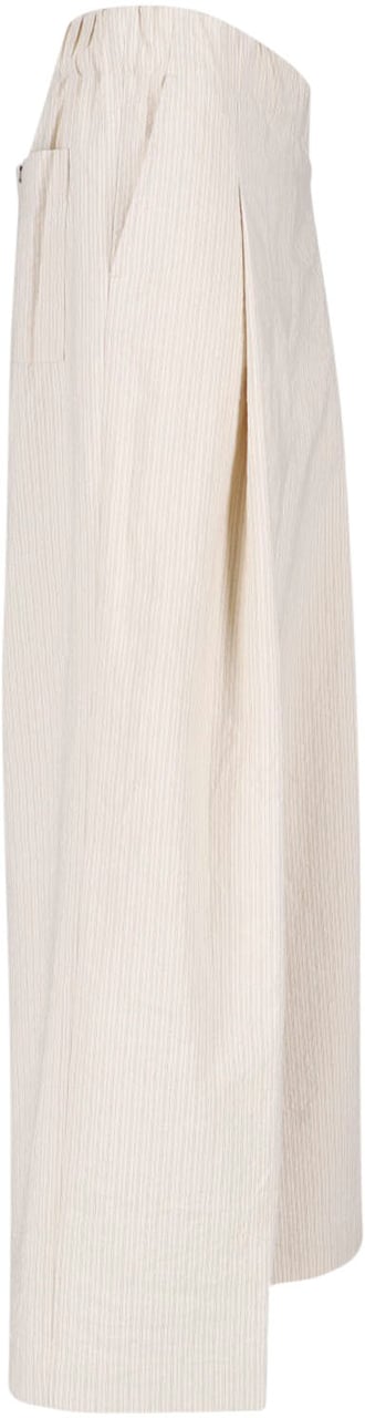 Dries van Noten Black Pinstriped Texture Wide-Leg Trousers Neutraal