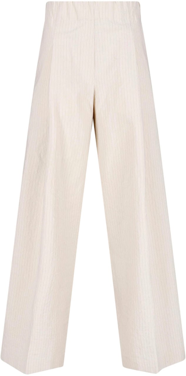 Dries van Noten Black Pinstriped Texture Wide-Leg Trousers Neutraal