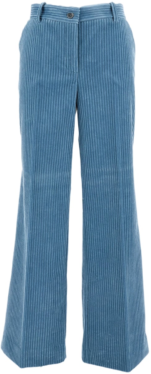 P.A.R.O.S.H. Tailored Clear Blue Trousers With Polished Finish Blauw