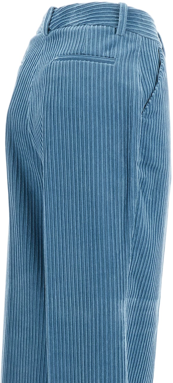 P.A.R.O.S.H. Tailored Clear Blue Trousers With Polished Finish Blauw