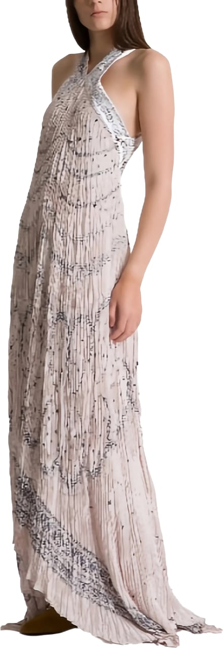 Alberta Ferretti Black Abito Asymmetrical Satin Polyester Dress Grijs