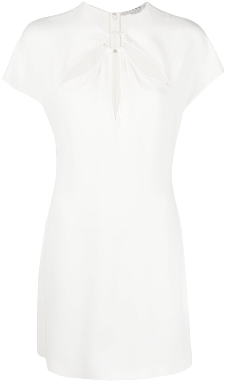 Stella McCartney White Dress Minimalist Cut-Out Mini Dress Wit