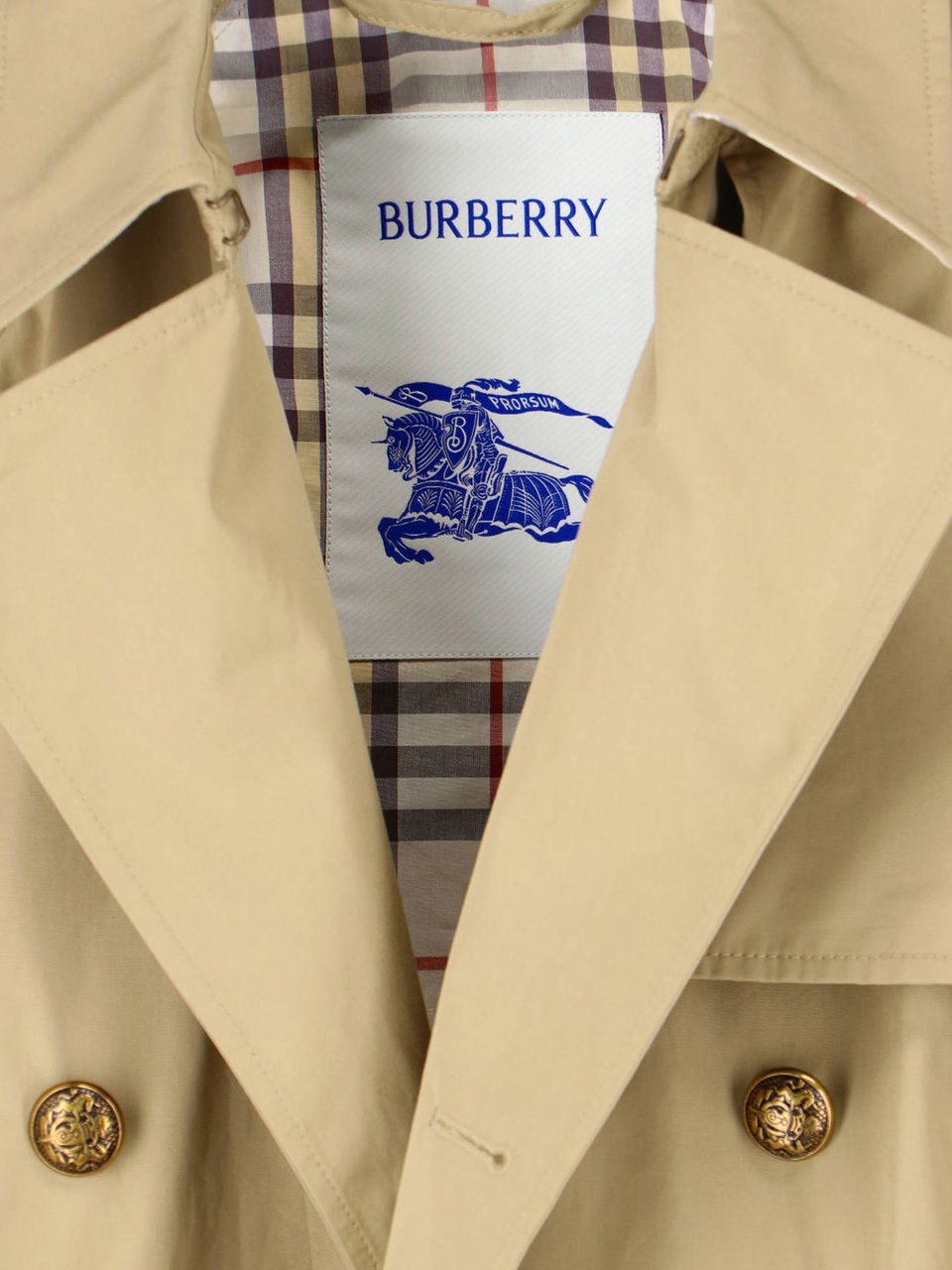Burberry Beige Belgravia Double-Breasted Cotton Trench Coat Neutraal