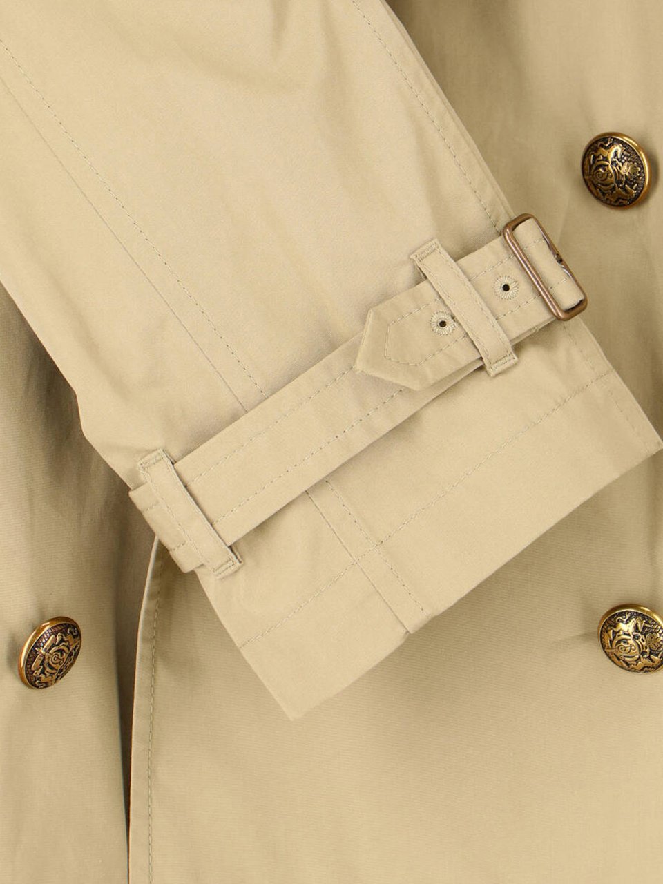 Burberry Beige Belgravia Double-Breasted Cotton Trench Coat Neutraal