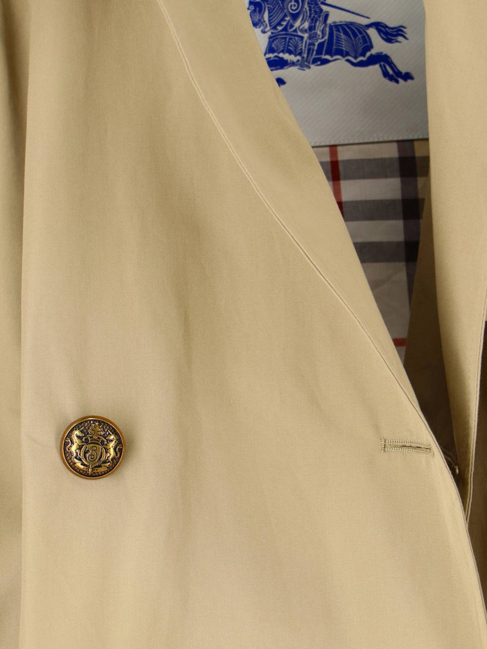 Burberry Beige Belgravia Double-Breasted Cotton Trench Coat Neutraal