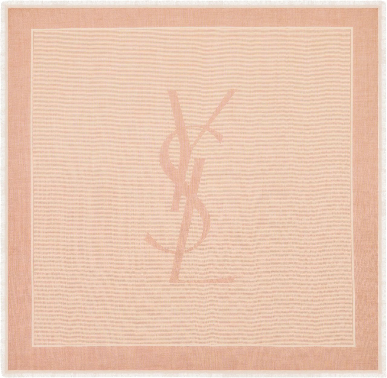 Saint Laurent Grand Carre Rayures Striped Scarf Roze