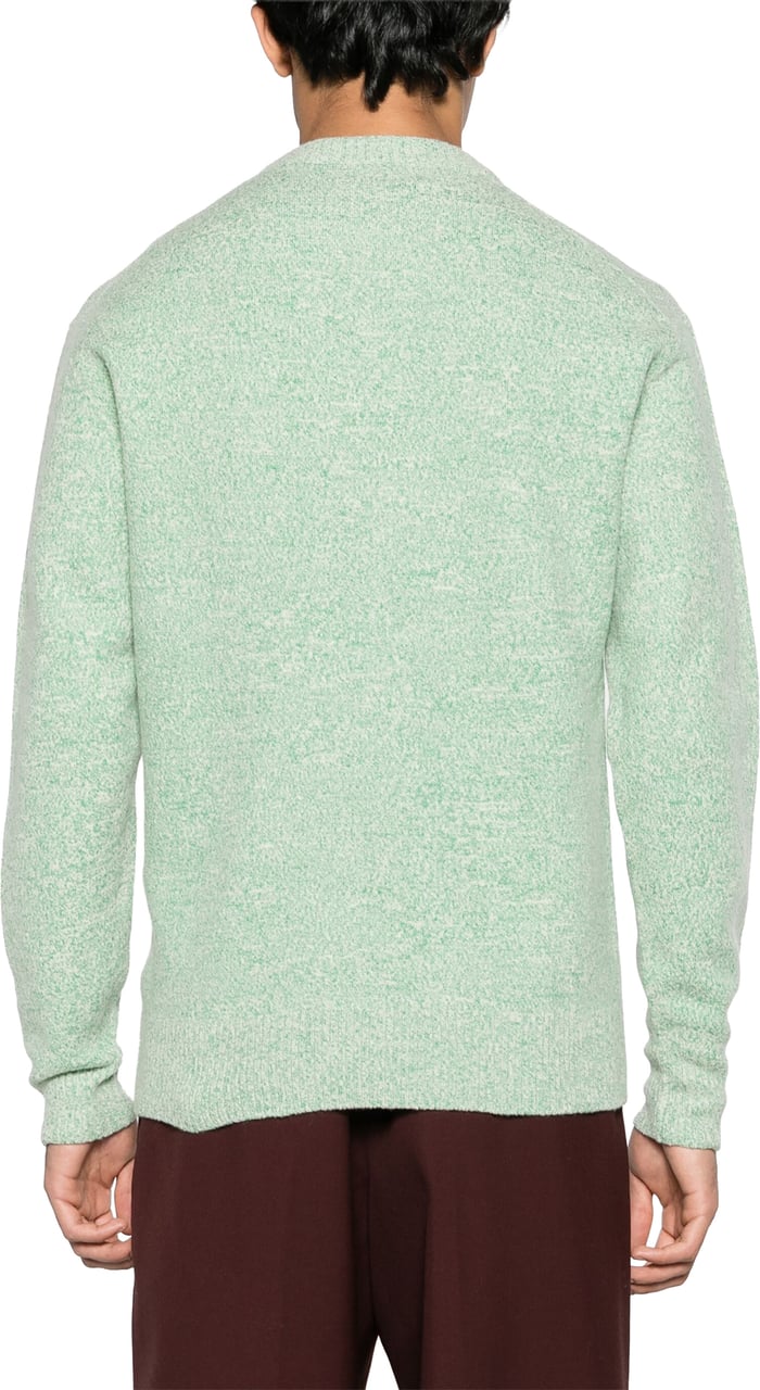 Jil Sander Green Textured Knit Viscose Sweater Wit