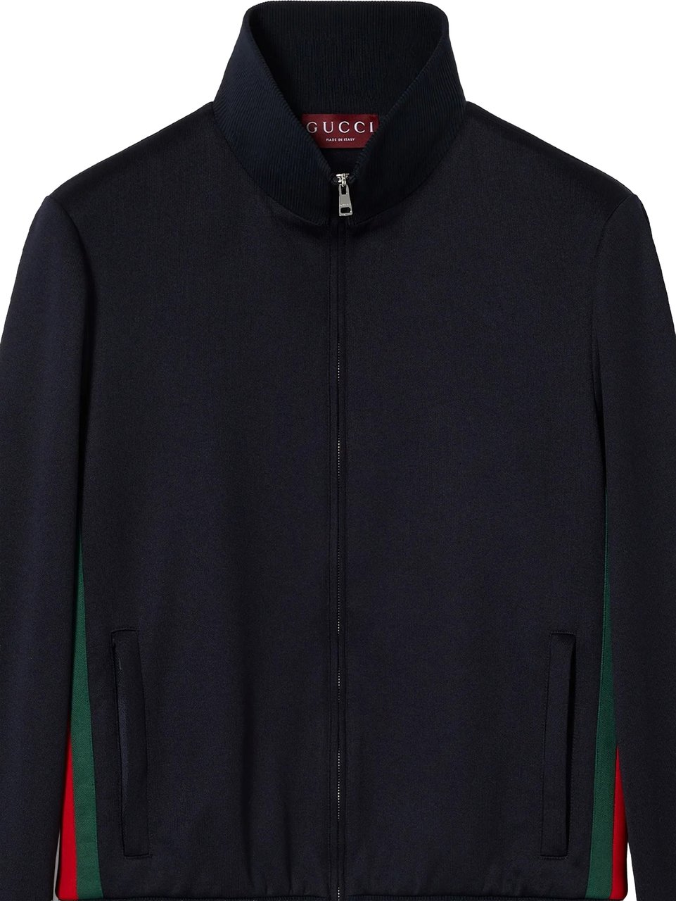 Gucci Black Fitted Full Zip High Jacket Zwart