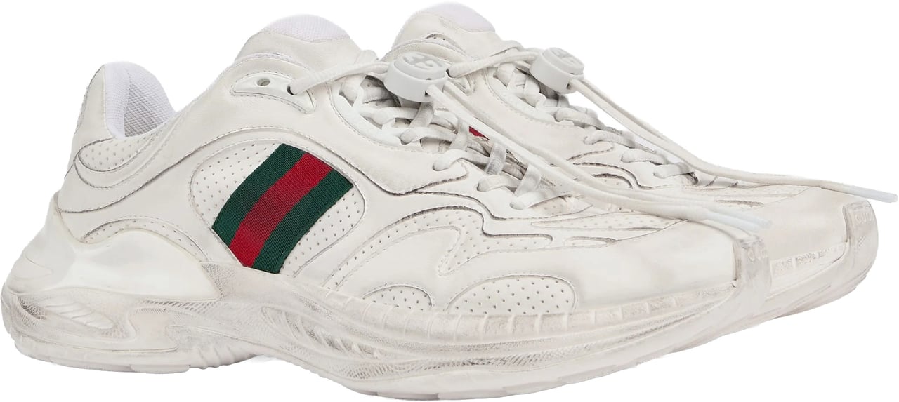 Gucci White 2.0 Chunky Sole Distressed Sneakers Wit