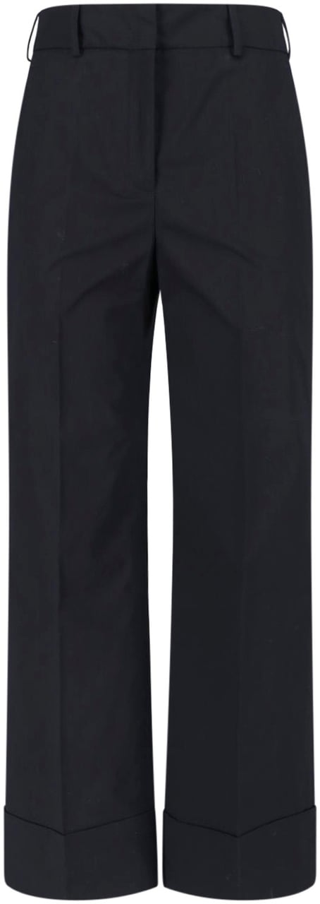 Incotex Black Tailored Straight-Leg Stretch Trousers Zwart