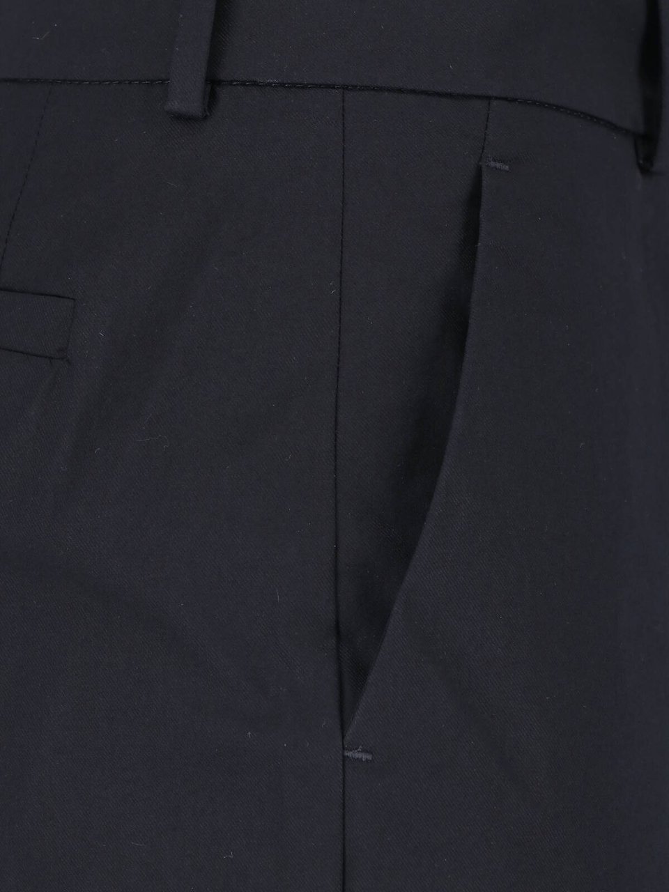 Incotex Black Tailored Straight-Leg Stretch Trousers Zwart