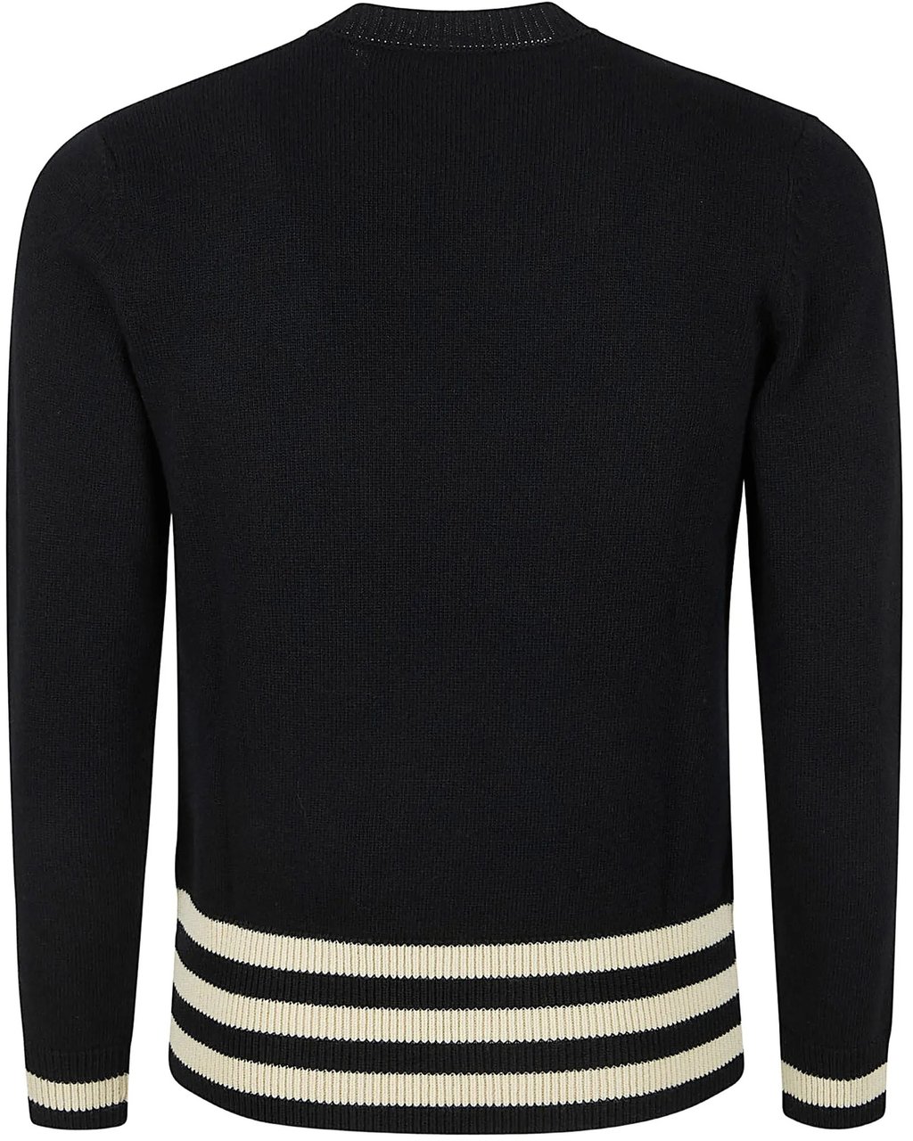 Valentino Black Star Motif Crewneck Sweater Zwart
