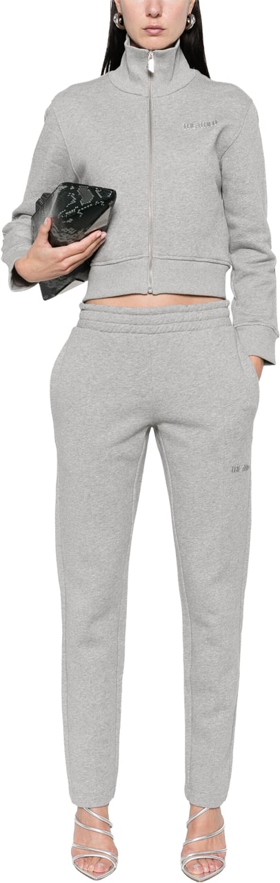 The Attico Grey Cropped American Fleece Jacket Grijs