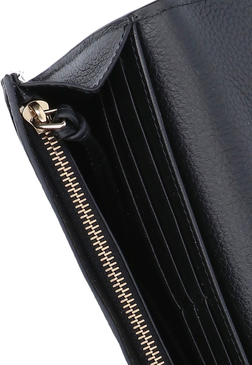 Chloé Black Alphabet Textured Leather Wallet Zwart