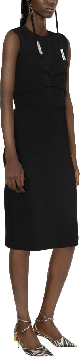 Sportmax Black Mirto Sleeveless Cut-Out Midi Dress Zwart