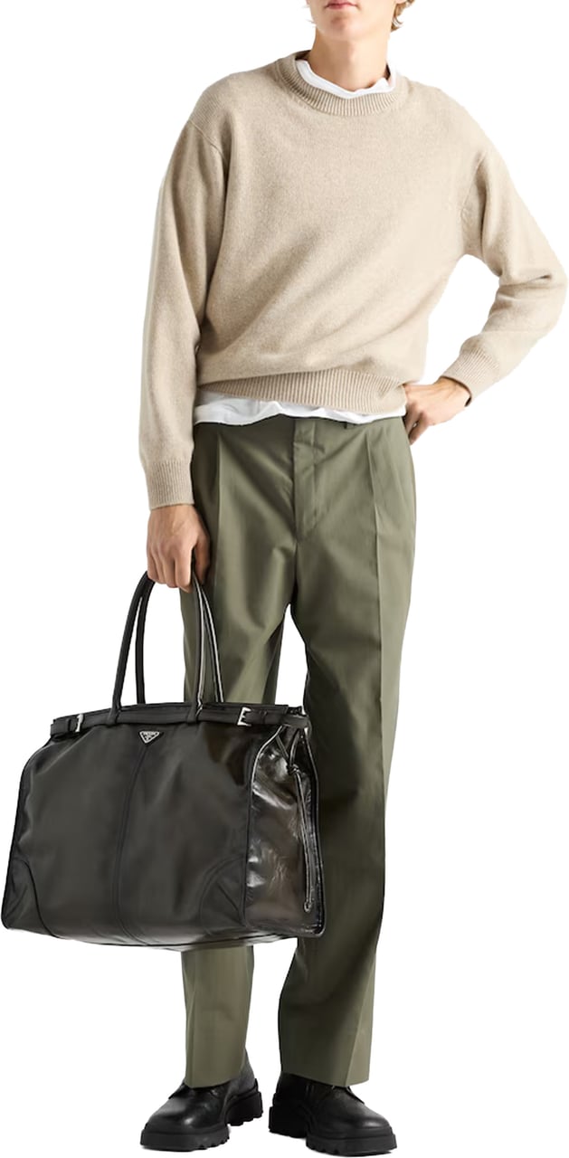 Prada Beige Relaxed Fit Fabric Sweater Neutraal