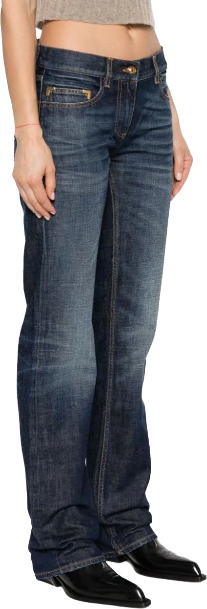 Palm Angels Blue Straight Leg Five Pocket Denim Jeans Zwart