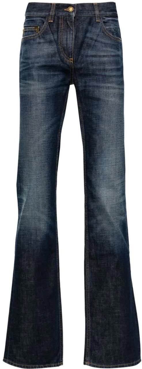 Palm Angels Blue Straight Leg Five Pocket Denim Jeans Zwart