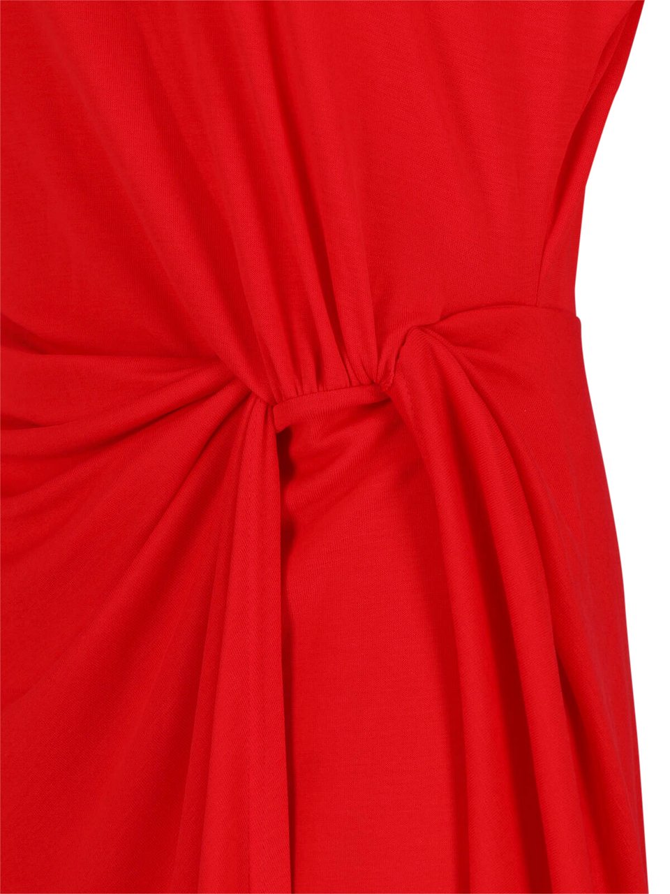 Ralph Lauren Red Gathered Detail Side Midi Dress Rood