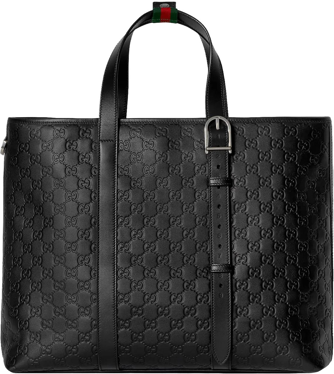 Gucci Black Arabella Embossed Pattern Tote Bag Zwart