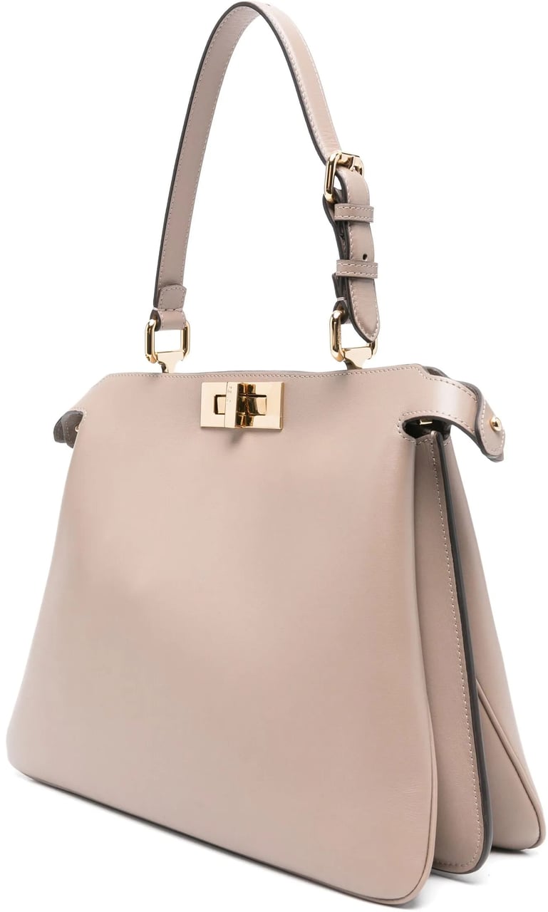 Fendi Peekaboo Soft Calf Leather Suede Handbag Roze
