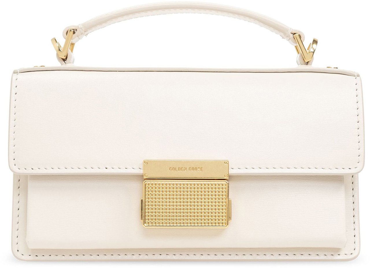 Golden Goose Venezia Small Structured Gold Clasp Handbag Wit