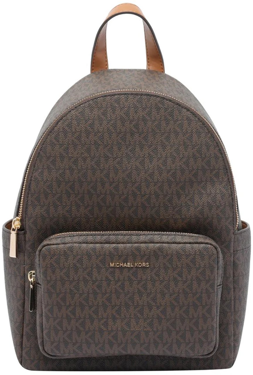 Michael Kors Dark Brown Monogram Pattern Backpack Grijs