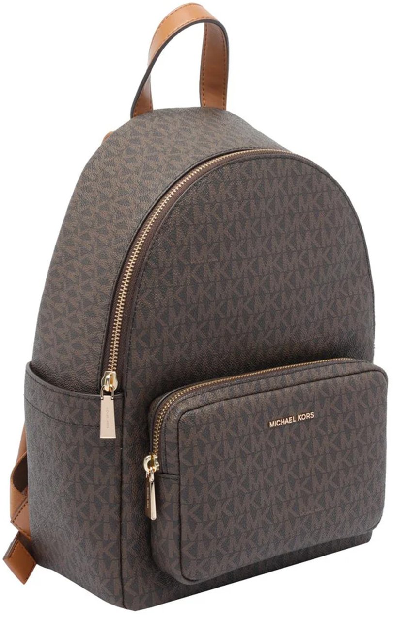 Michael Kors Dark Brown Monogram Pattern Backpack Grijs