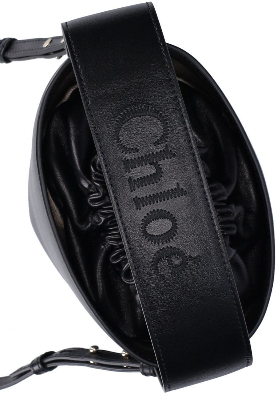 Chloé Black Sense Mini Leather Bucket Bag Zwart