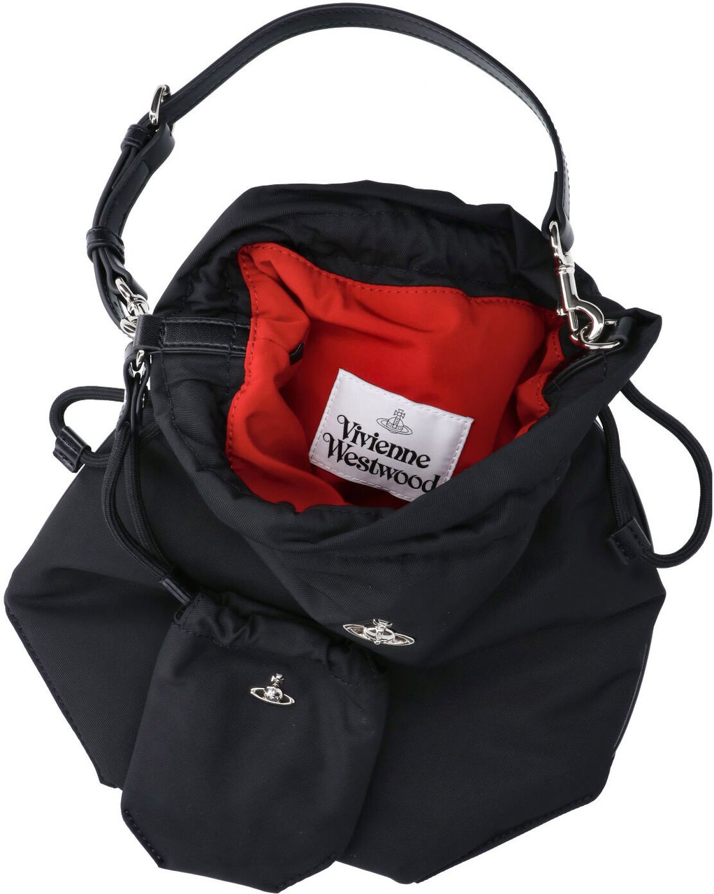 Vivienne Westwood Black Orb Drawstring Fabric Pouch Zwart