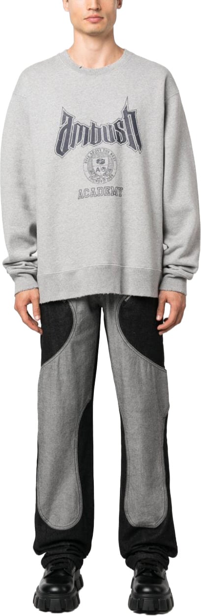 AMBUSH Heather Grey Academy Graphic Cotton Sweatshirt Wit