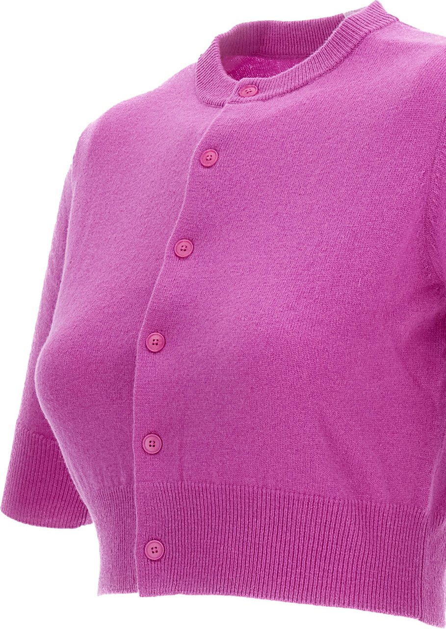 Extreme Cashmere Oleander Pink N.474 Super Little Cropped Cardigan Roze